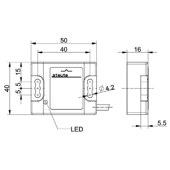 Int.de séc. Ex magnétique Reed actionneur (sans) 2NF, LED, câble 10m-Lire la description