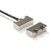 Int.de séc. sans contact magn. 2NF+1NO, inox, M12 8P+C0.25m gauche