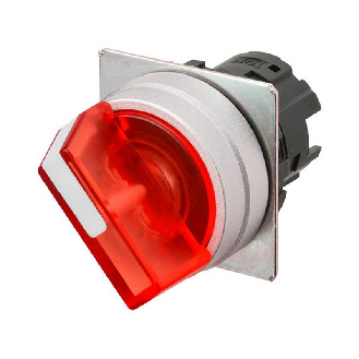 Sélecteur à manette 2 pos. gauche couleur rouge (alu brossé)-Lire la description