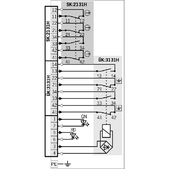 Int.de séc. à interver. méca. 24Vac/dc, 3O+1F/2O+2F, à gauche, 1xM20 Int.de séc. à interver. méca. 24Vac/dc, 3O+1F/2O+2F, à gauche, 1xM20-Lire la description