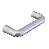 Poignée de porte pour MGB-H-Aluminium, argent anodisé