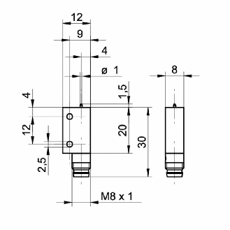 Commutateur de précision 30x12x8mm NF FP=75g M08 3P-Lire la description