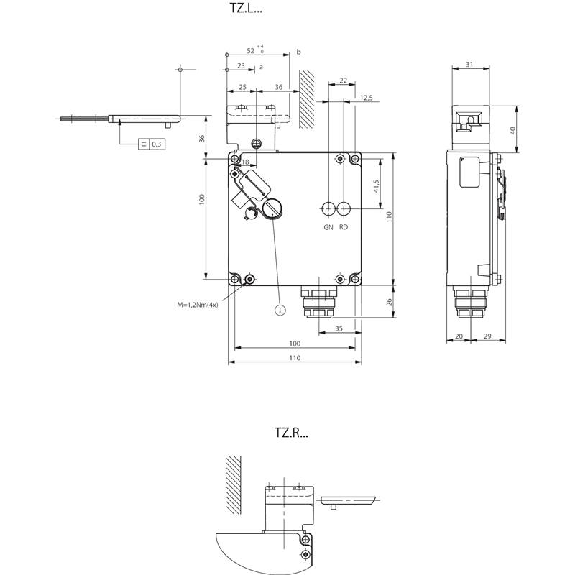 Int.de séc. à interver. élec. 24Vac/dc 1O+1F/1O+1F, à droite, 1xSR6 Int.de séc. à interver. élec. 24Vac/dc 1O+1F/1O+1F, à droite, 1xSR6-Lire la description