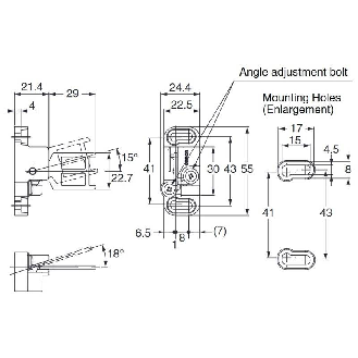 Actionneur flexible (2 sens) pour série D4SL-N/D4SL-NSK10-LK-Lire la description