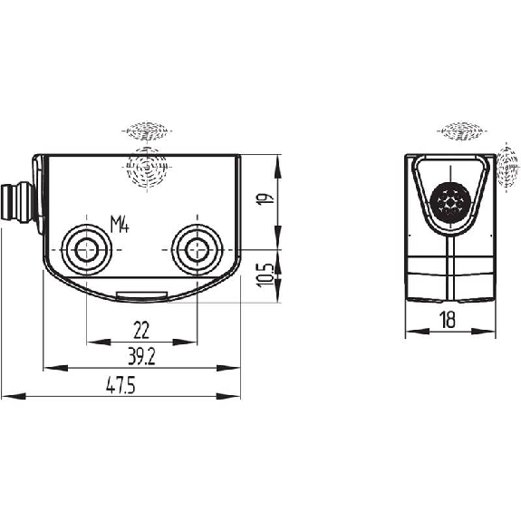 Int. de séc. sans contact RFID P12mm 2xOSDD, 1xdiagnostique, M08 8P-Lire la description
