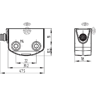 Int. de séc. sans contact RFID P12mm 2xOSDD, 1xdiagnostique, M08 8P-Lire la description