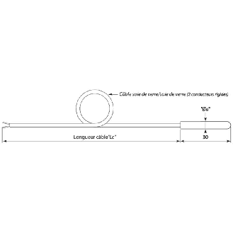 Sonde TC-K Ø5mm lg30mm; isolée; -50..450°C, câble 5m-Lire la description