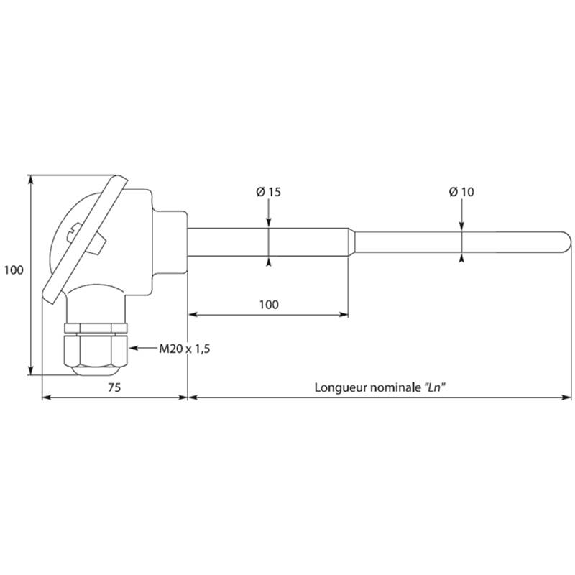 Sonde TC-Kx1 haute temp. avec protecteur céramique Ø10mm lg180mm Sonde TC-Kx1 haute temp. avec protecteur céramique Ø10mm lg180mm-Lire la description