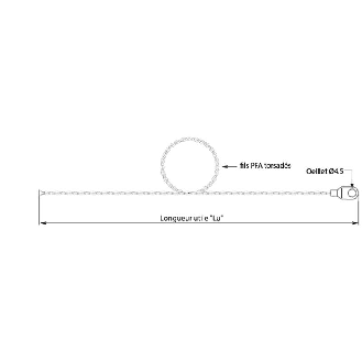 Sonde TC-J contact à oeillet Ø4,5mm soudure isolée, câble 2m PFA/PFA-Lire la description