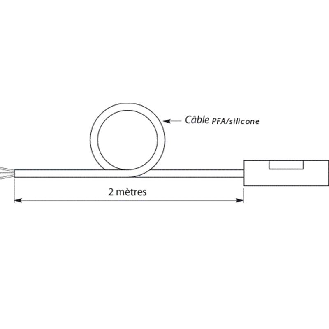 Sonde Pt100 3 fils de contact sur tuyauterie Ø80mm 0..180°C, câble 2m-Lire la description