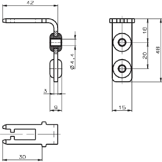 Actionneur inox coudé avec silent blocks pour NP/GP/TP-Lire la description