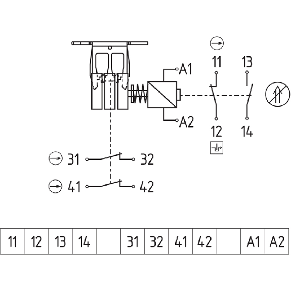 Int.de séc. à interver. ouv. sous tension 24VAC/DC 3NF+1NO, 1xM20 Int.de séc. à interver. ouv. sous tension 24VAC/DC 3NF+1NO, 1xM20-Lire la description