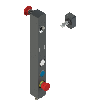 Int.de séc. RFID avec électroaimant, avec verrouillage, 3 dispositifs
