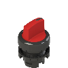 Sélecteur à manette 3 pos. lum. rouge av marquage (noir)