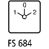 Inverseurs, Contacts: 4, 63 A, plastron: 1-0-2, 60 °, à accrochage, Encastrement / Montage encastré avec fixation arrière
