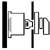 Inverseurs, Contacts: 4, 63 A, plastron: 1-0-2, 60 °, à accrochage, Encastrement / Montage encastré avec fixation arrière