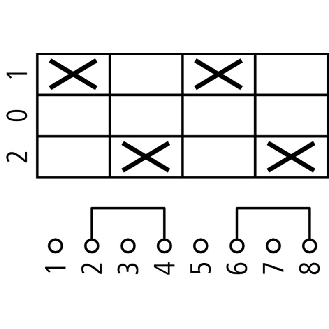 Inverseurs, Contacts: 4, 63 A, plastron: 1-0-2, 60 °, à accrochage, Encastrement / Montage encastré avec fixation arrière-Lire la description