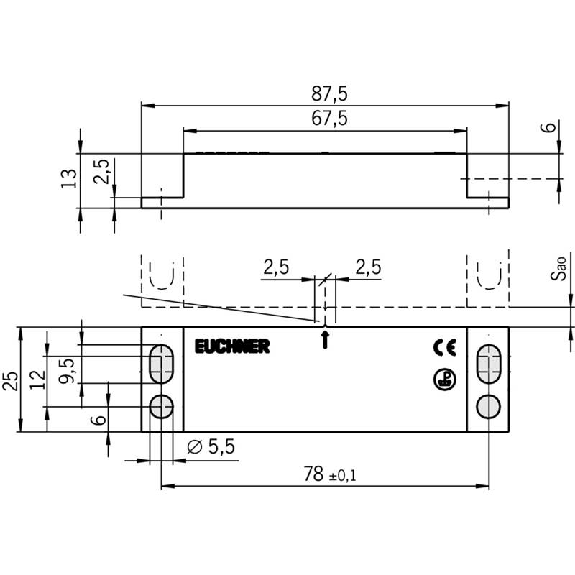 Actionneur CMS modèle A 88x25x13mm-Lire la description