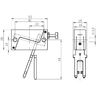 Actionneur inox articulée haut/bas pour NP/GP/TP-Lire la description