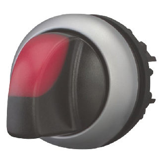 Commutateur rotatif lumineux, 3 positions, rouge, à accrochage-Lire la description