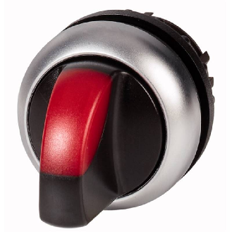 Commutateur rotatif, 2 positions, lumineux, rouge-Lire la description