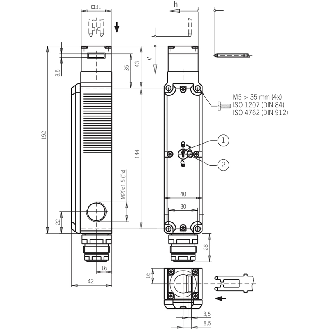 Int.de séc. Verr. 24Vac/dc Déverr. mécanique 2O+2O-Lire la description