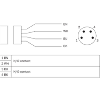 Int.de séc. sans contact REED 2NO P=9mm / M08 4P+C0.2m