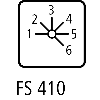 Commut à gradin, cont.: 6, 20A, 1-6, 45°, 6 crans 45°,à acc.,encastré