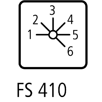 Commut à gradin, cont.: 6, 20A, 1-6, 45°, 6 crans 45°,à acc.,encastré-Lire la description