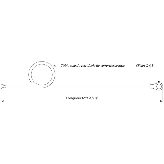 Sonde TC-J contact à oeillet Ø6,5mm soudure masse, câble 3m-Lire la description