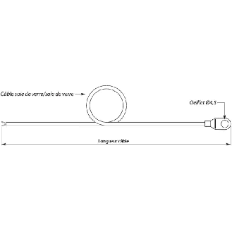 Sonde TC-J contact à oeillet Ø4,5mm soudure masse, câble2m soie/soie-Lire la description
