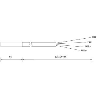 Sonde Pt100, lg60mm, 1/6 B EN 60751, câble 1500cm-Lire la description