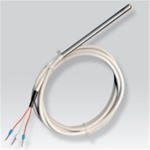 Sonde Pt100 2 fils Ø4mm lg50mm inox 316 L -50..90°C, câble 3m PVC/PVC-Lire la description