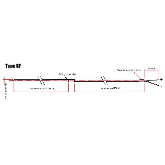 Sonde TC-J Ø6mm, plongeur inox, 500mm, câble 2m téflon blindé-Lire la description