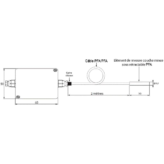 Sonde Pt100 à coller pour panneau photovoltaïque sortie 4-20mA lg2m-Lire la description