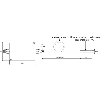 Sonde Pt100 à coller pour panneau photovoltaïque sortie 4-20mA lg3m-Lire la description