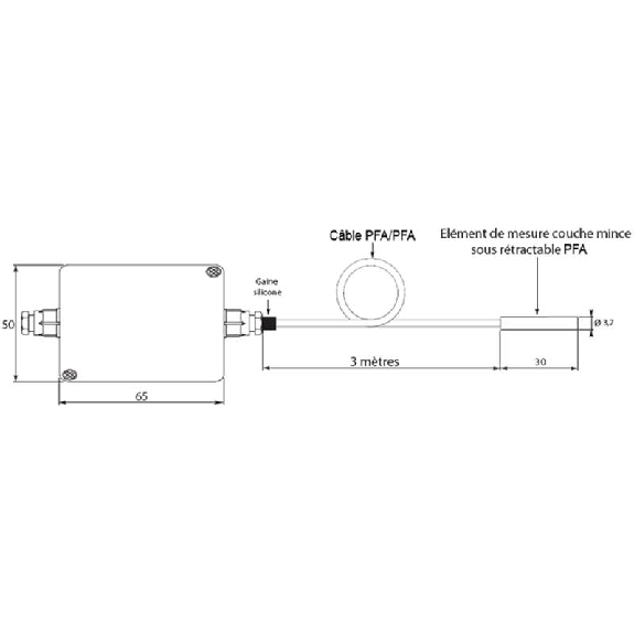Sonde Pt100 à coller pour panneau photovoltaïque sortie 4-20mA lg3m-Lire la description