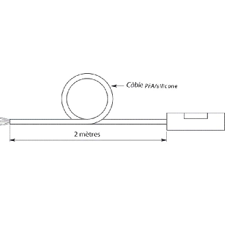 Sonde Pt100 3 fils de contact sur tuyauterie Ø30mm 0..180°C, câble 2m-Lire la description