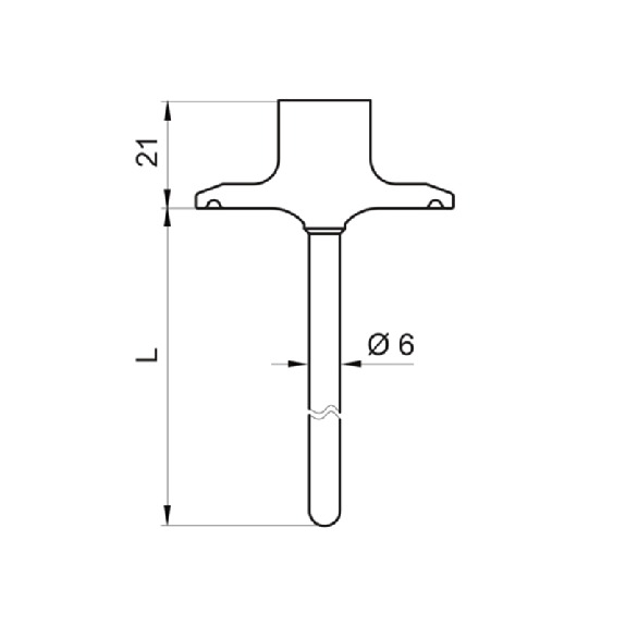 Sonde 1/1 B EN 60751 duplex, Ø6mm lg0060mm, DN 25, -50 .. 250°C-Lire la description