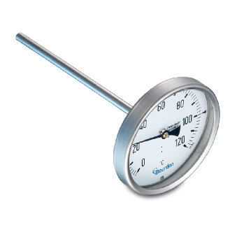 Thermomètre Ø100mm, 0 ... 120 °C, Tige Ø6mm 600mm au dos, G 1/2-Lire la description