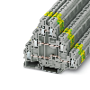 Bloc de jonction à 3 étages, à vis, 0,14 - 4 mm², gris