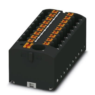 Bloc distributeur, 19 connexions, Push-in, 0,14 - 4 mm², noir-Lire la description
