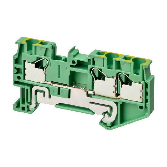 Borne simple étage 4,0mm², Push-In +, V/J, 3 pts de connexion-Lire la description