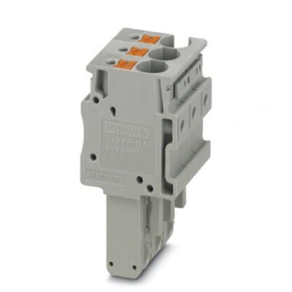 Bloc de jonction enfichable, Push-in, 3 pôles, 0,2 - 6 mm², gris-Lire la description