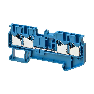 Borne simple étage 2.5mm², Push-In +, bleu, 4 pts de connexion-Lire la description