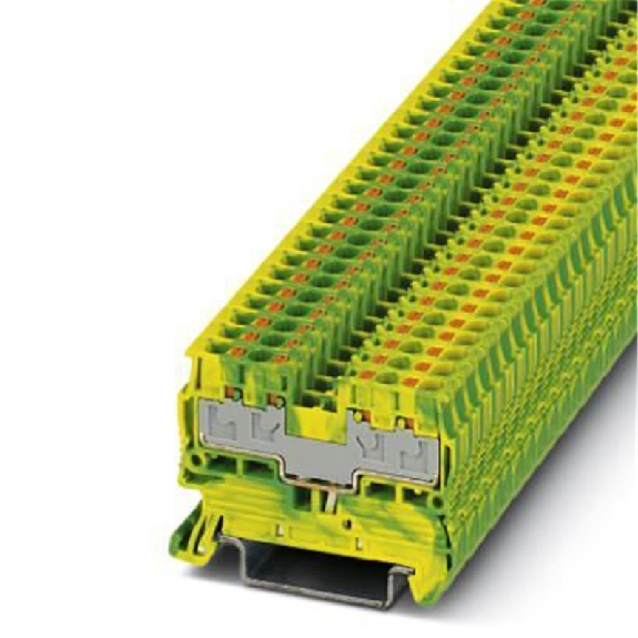 Bloc de jonction de protection Push-in, 0,14 - 2,5mm², vert/jaune-Lire la description