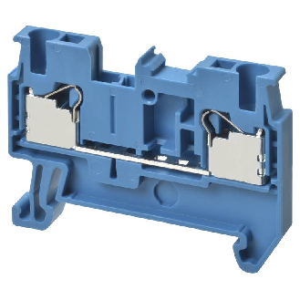 Borne simple étage 2.5mm², Push-In +, bleu, 2 pts de connexion-Lire la description