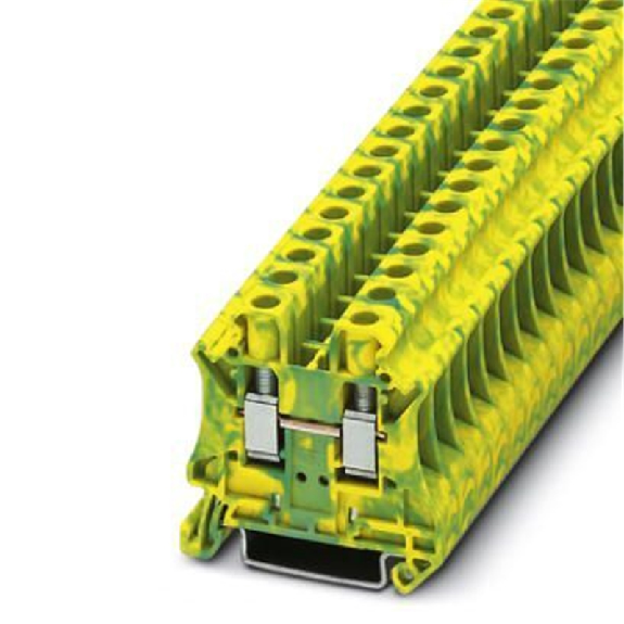 Bloc de jonction simple, vissé, 0,2mm² - 10mm², vert/jaune-Lire la description