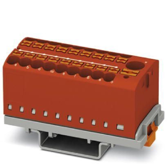 Bloc distributeur, 19 connexions, Push-in, 0,14 - 4 mm², rouge-Lire la description