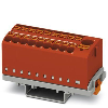 Bloc distributeur, 19 connexions, Push-in, 0,14 - 4 mm², rouge